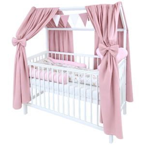 Hausbett weiß 60x120 cm Bett Zirkusfreunde rosa